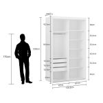 Guarda Roupa Solteiro 2 Portas de Correr MDF 138 cm Lotus Belmax Branco