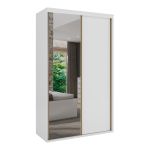 Guarda Roupa Solteiro 2 Portas 1 Espelho 1,38m Lotus Belmax Branco