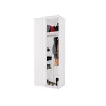 Guarda Roupa de Canto Reto Modular MDF Lotus Belmax Branco
