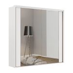 Guarda Roupa Casal 2 Portas Espelho Ripado 2,07 m Imperium Belmax Branco