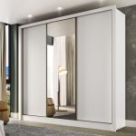 Guarda Roupa Casal com Espelho 3 Portas de Correr Champ Belmax Branco