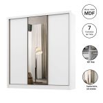 Guarda Roupa Casal com Espelho 3 Portas de Correr Champ Belmax Branco