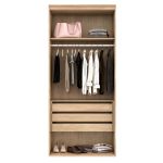 Closet Modulado Sem Portas com Gavetas 70 cm MDF Lotus Belmax Carvalho