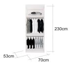 Closet Modulado Sem Portas com Cabideiros 70 cm MDF Lotus Belmax Branco