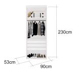 Closet Modulado Sem Portas com Gavetas 90 cm MDF Lotus Belmax Branco