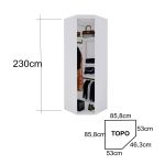 Closet Modulado Sem Portas Canto 45 MDF Lotus Belmax Branco