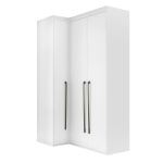 Guarda Roupa de Canto Reto 3 Portas MDF Lotus Belmax Branco