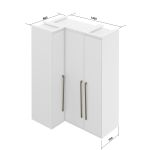 Guarda Roupa de Canto Reto 3 Portas MDF Lotus Belmax Branco