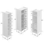 Guarda Roupa de Canto Reto 3 Portas MDF Lotus Belmax Branco