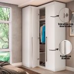 Guarda Roupa de Canto Reto 3 Portas MDF Lotus Belmax Branco