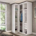 Guarda Roupa de Canto Reto 3 Portas MDF Lotus Belmax Branco
