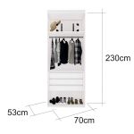 Guarda Roupa Modular 2 Portas com Gavetas MDF 70 cm Lotus Belmax Branco