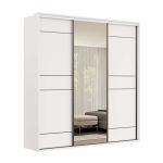 Guarda Roupa Casal 3 Portas 1 Espelho MDF Qualitá Belmax Branco
