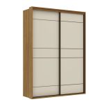 Guarda Roupa Solteiro 2 Portas MDF 1,70 m Qualitá Belmax Freijó/Off White