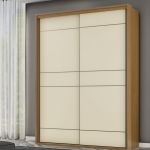 Guarda Roupa Solteiro 2 Portas MDF 1,70 m Qualitá Belmax Freijó/Off White