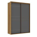 Guarda Roupa Solteiro 2 Portas MDF 1,70 m Qualitá Belmax Freijó/Titânio