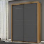 Guarda Roupa Solteiro 2 Portas MDF 1,70 m Qualitá Belmax Freijó/Titânio