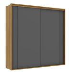 Guarda Roupa Casal 2 Portas MDF Ripado 2,07 m Imperium Belmax Freijó/Titânio