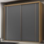 Guarda Roupa Casal 2 Portas MDF Ripado 2,07 m Imperium Belmax Freijó/Titânio