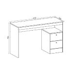 Escrivaninha Mesa com Gaveteiro 2 Gavetas MDF Funzionale Belmax Titânio