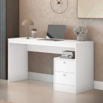 Escrivaninha Mesa com Gaveteiro 2 Gavetas MDF Funzionale Belmax Branco