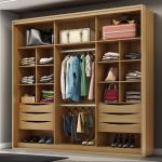 Guarda Roupa Casal 2 Portas MDF Ripado com Espelho Imperium Belmax Freijó
