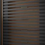 Guarda Roupa Ripado com Espelho MDF 2 Portas  2,07m Autes Belmax Titânio/Preto