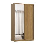 Guarda Roupa Solteiro 2 Portas 1 Espelho 1,38m Altezza Belmax Freijó