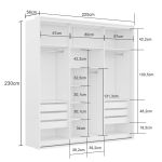 Guarda Roupa Casal 3 Portas Espelho MDF Qualitá Belmax Branco