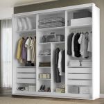 Guarda Roupa Casal 3 Portas Espelho MDF Qualitá Belmax Branco