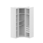 Guarda Roupa de Canto Obliquo 3 Portas MDF Lotus Belmax Branco