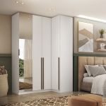 Guarda Roupa de Canto Reto 4 Portas Espelho Altezza Trend Belmax Branco