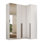 Guarda Roupa de Canto Reto 4 Portas Espelho Altezza Trend Belmax Branco