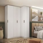 Guarda Roupa Canto Reto 4 Portas MDF Altezza Clean Belmax Branco