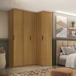 Guarda Roupa Canto Reto 4 Portas MDF Altezza Clean Belmax Freijó