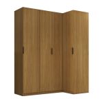Guarda Roupa Canto Reto 4 Portas MDF Altezza Clean Belmax Freijó