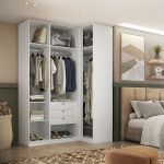 Guarda Roupa Canto Reto 4 Portas MDF Altezza Trend Belmax Branco