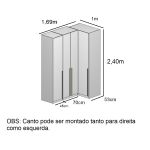 Guarda Roupa Canto Reto 4 Portas MDF Altezza Trend Belmax Branco