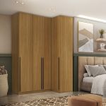 Guarda Roupa Canto Reto 4 Portas MDF Altezza Trend Belmax Freijó