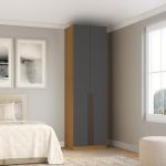 Guarda Roupa Modular 2 Portas com Gavetas 70cm Altezza Trend Belmax Freijó/Titânio