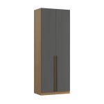 Guarda Roupa Modular 2 Portas com Gavetas 70cm Altezza Trend Belmax Freijó/Titânio