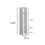 Guarda Roupa Modular 1 Porta com Prateleiras/Cabideiros 45 cm Altezza Trend Belmax Freijó
