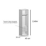 Guarda Roupa Modular 1 Porta com Gaveta 45cm Altezza Trend Belmax Branco