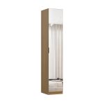 Guarda Roupa Modular 1 Porta Espelho com Gaveta 45cm Altezza Trend Belmax Freijó