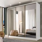 Guarda Roupa Casal com Espelho 3 Portas de Espelho Champ Belmax Branco
