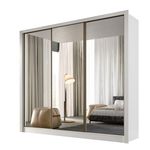 Guarda Roupa Casal com Espelho 3 Portas de Espelho Champ Belmax Branco