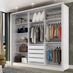 Guarda Roupa Casal com Espelho 3 Portas de Espelho Champ Belmax Branco