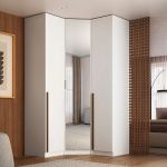 Guarda Roupa de Canto Obliquo Espelho 3 Portas MDF Altezza Trend Belmax Branco