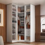 Guarda Roupa de Canto Obliquo Espelho 3 Portas MDF Altezza Trend Belmax Branco