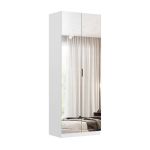 Guarda Roupa Modular 2 Portas Espelho com Gavetas 90 cm Altezza Trend Belmax Branco